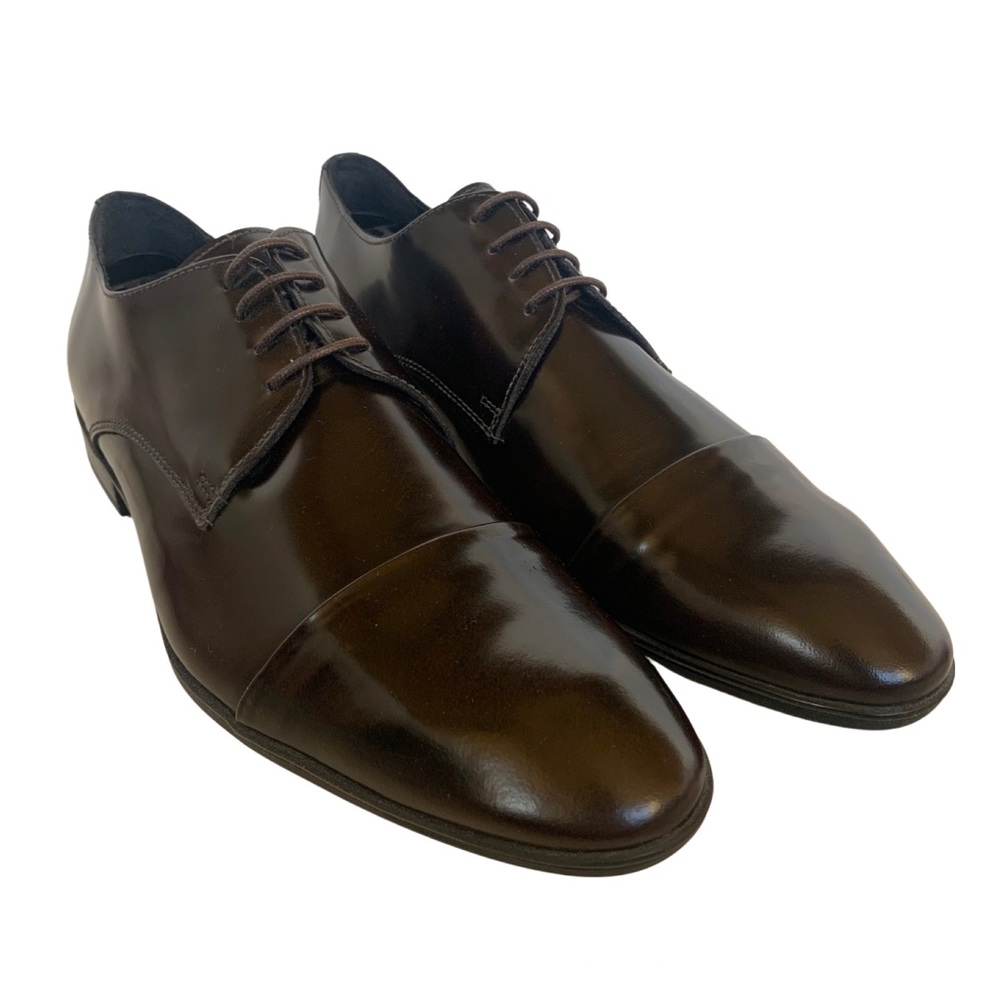 Cerruti 1881 Dark Brown Leather Cap Toe Shoes